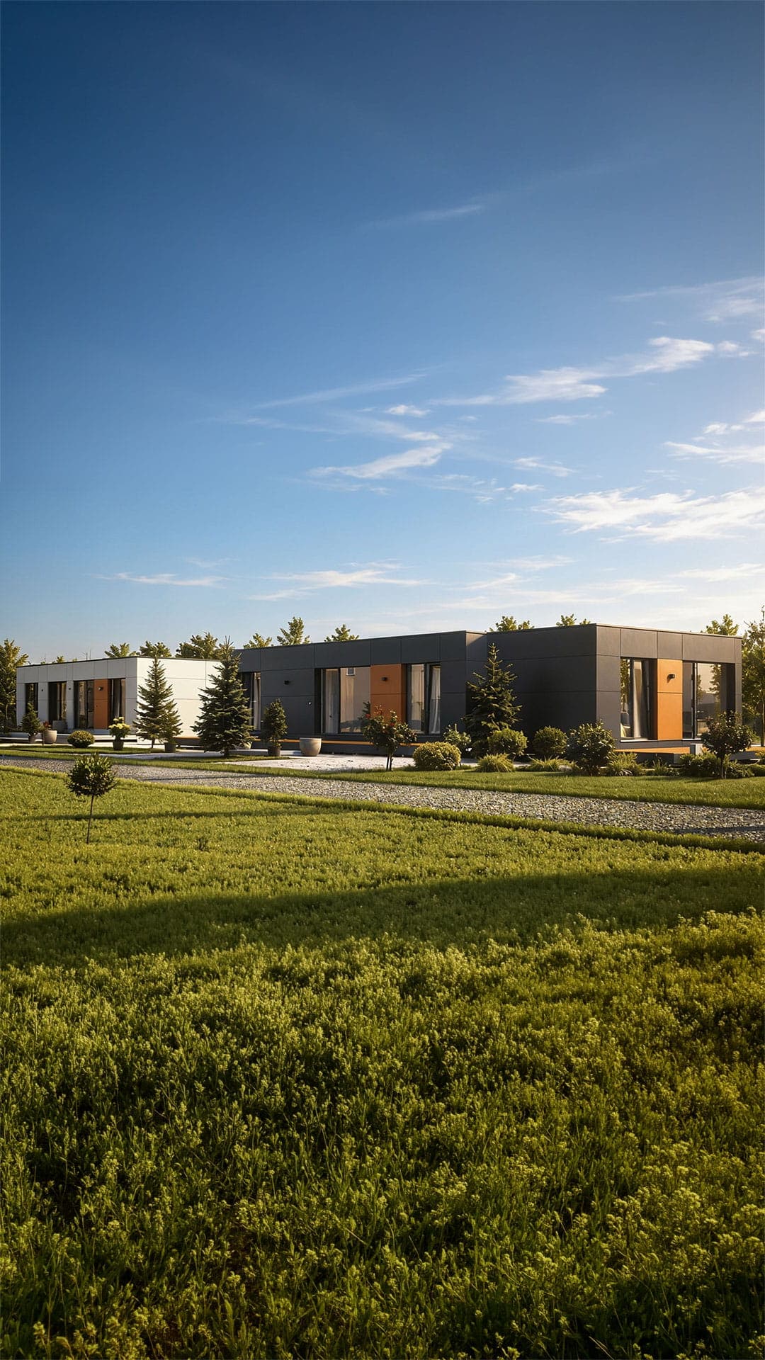 Modular neighbourhood of POP UP homes with shared outdoor community space