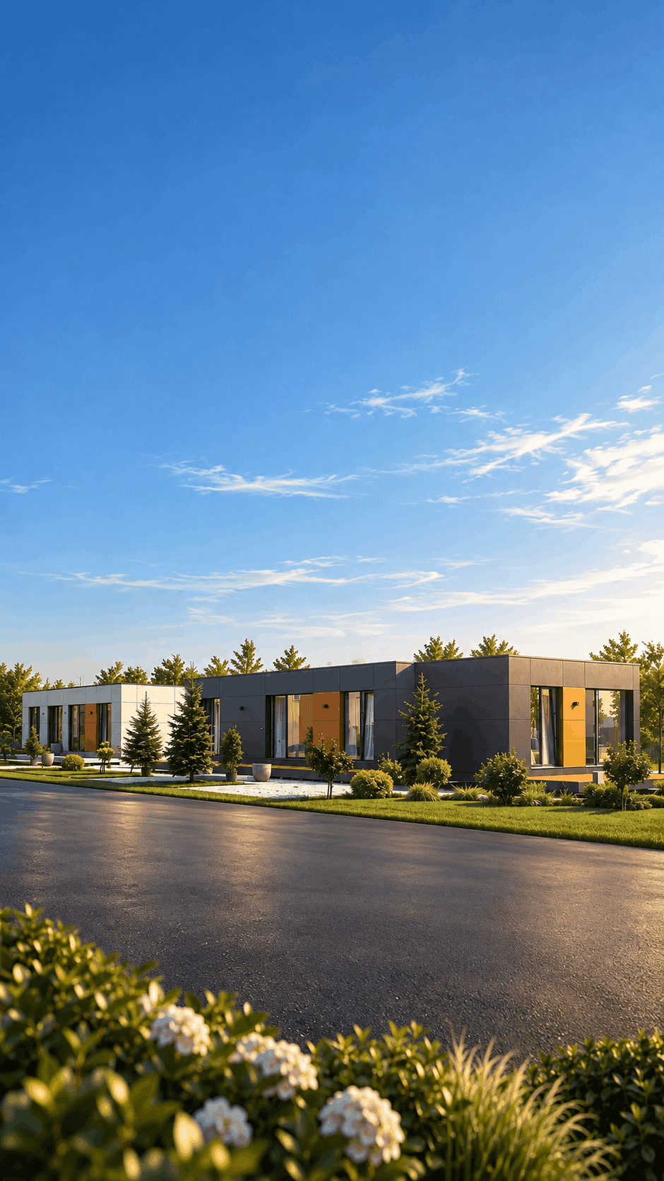 Modular neighbourhood of POP UP homes with shared outdoor community space